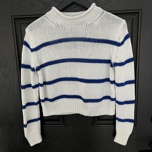 Polo Ralph Lauren Women’s Striped Roll neck Sweater Size XS White Navy